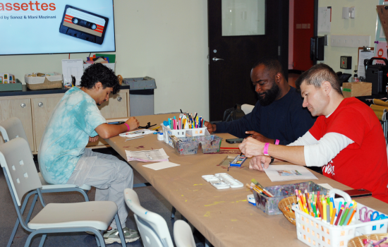 3 students creates their own artwork at Art Windsor-Essex