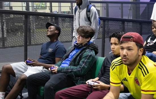 Students play FIFA in the Nexus
